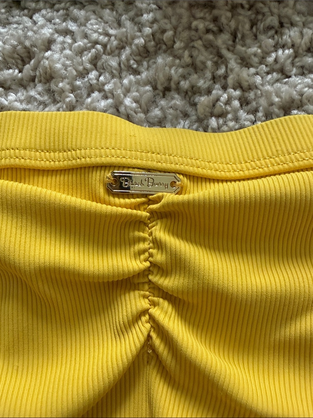 Beach Bunny Mustard Yellow Ribbed Triangle Bikini - Picture 3 of 5